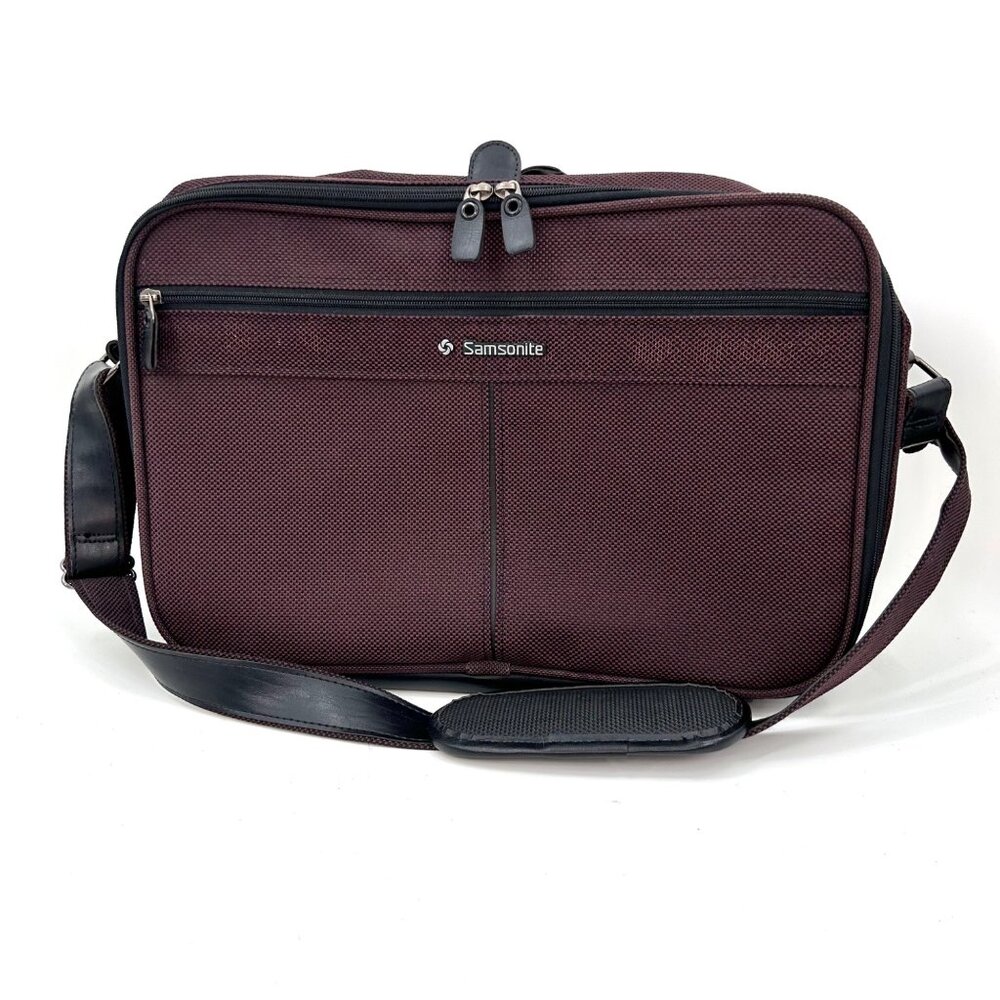 VTG SAMSONITE SILHOUETTE 5 MAROON & BLACK CARRY-ON TRAVEL BAG W/ MIRROR MULTI CO